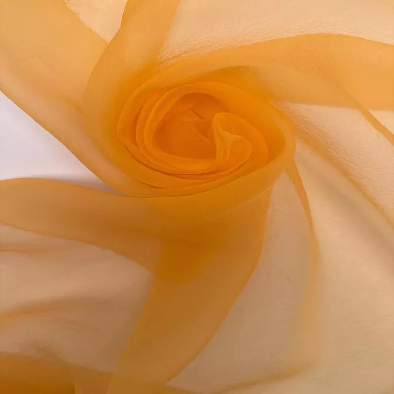 Orange Silk Crepe Organza