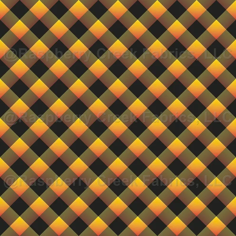 Orange Yellow Gradient Diagonal Plaid