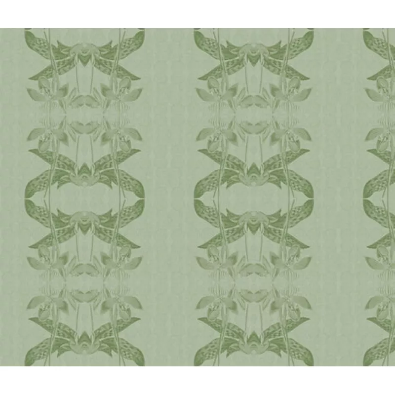 Orchid Topiary Fern White Wallcovering