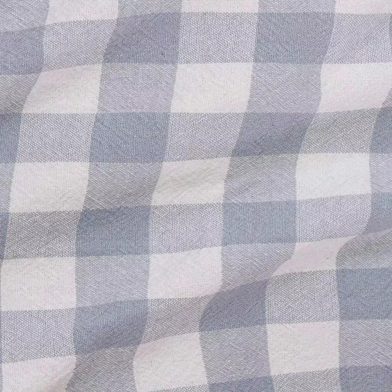 Organic 1″ Gingham Powder Blue