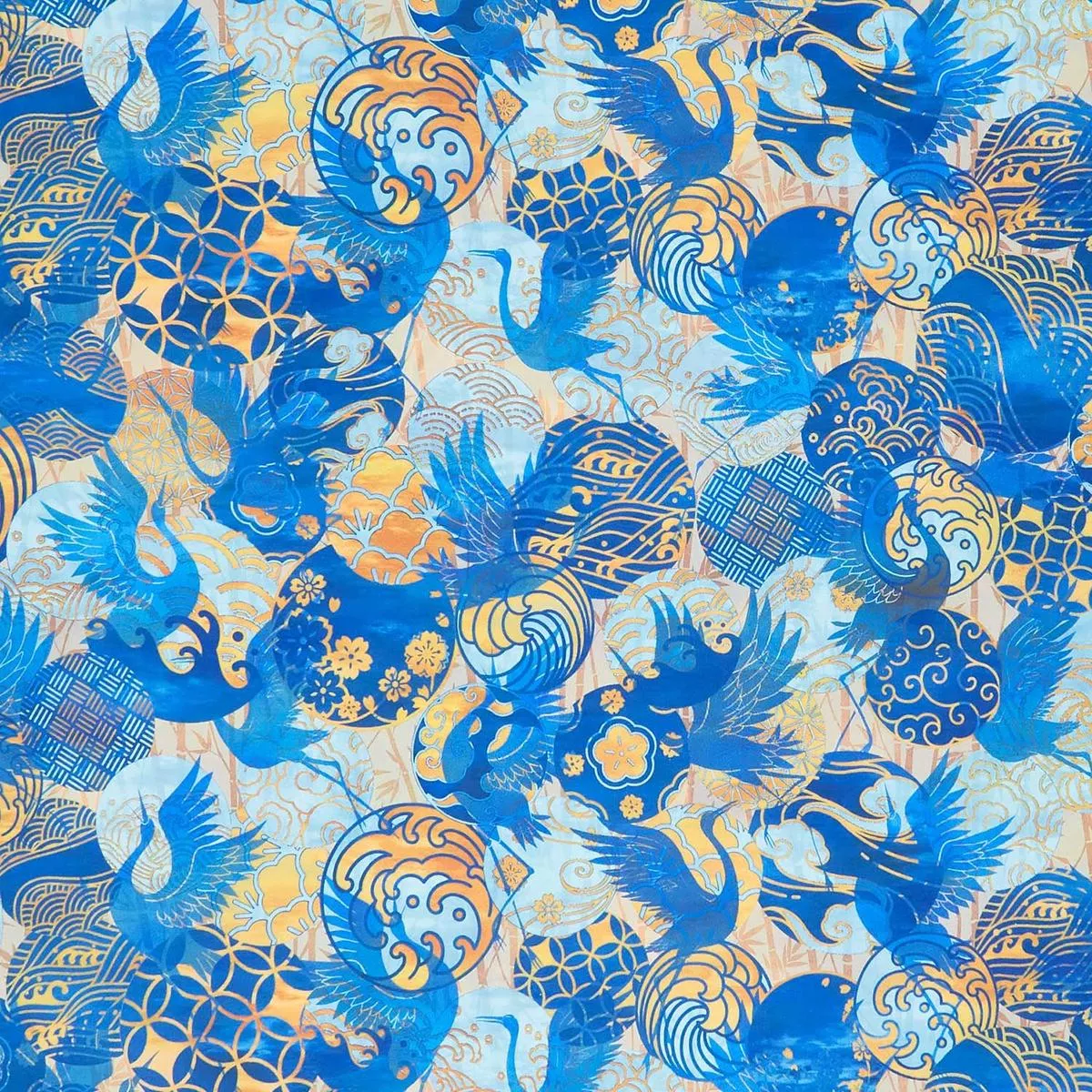 oriental-gardens-emblems-blue-digitally-printed-yardage Oriental Gardens – Emblems Blue Digitally Printed Yardage