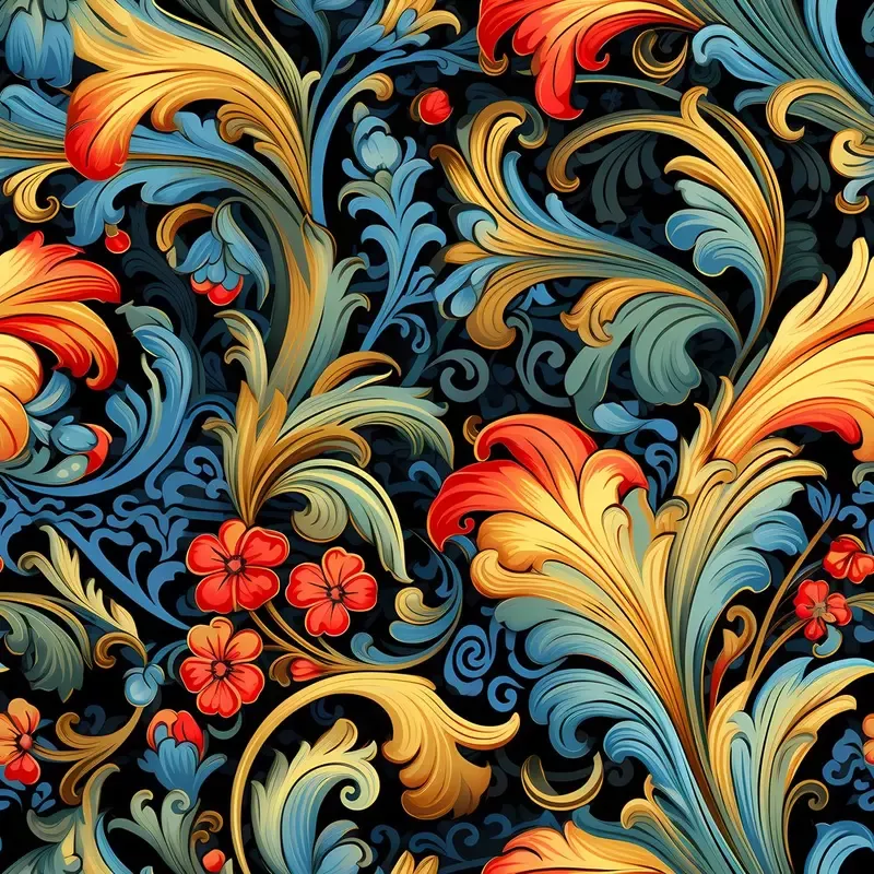 ornate-renaissance-floral-pattern-1-fabric Ornate Renaissance Floral Pattern #1 Fabric