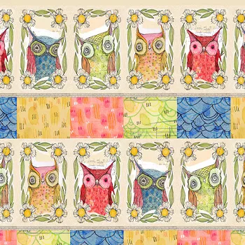 Owl Patchwork Panel PWCD021.XPanel Well Owl Be Free Spirit