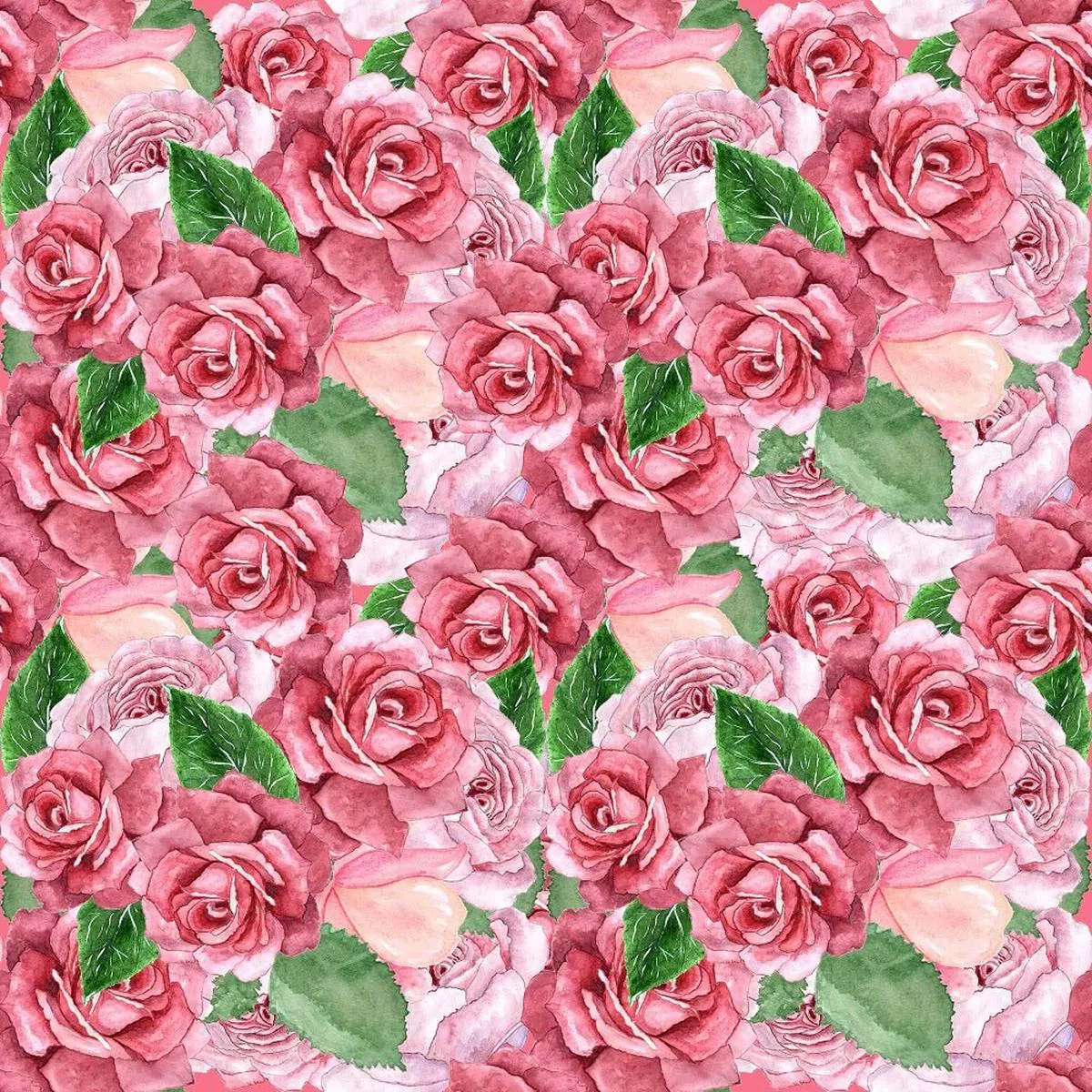 Packed Flowers Roses Fabric