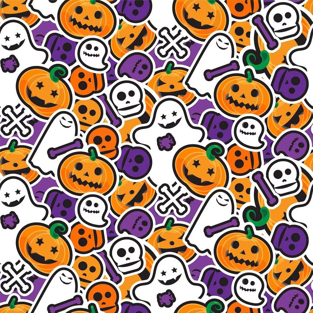 packed-halloween-elements-fabric Packed Halloween Elements Fabric