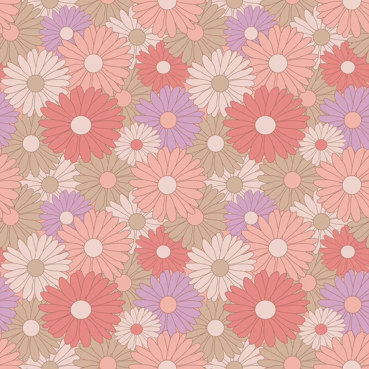 packed-retro-daisy-pattern-3-fabric Packed Retro Daisy Pattern 3 Fabric