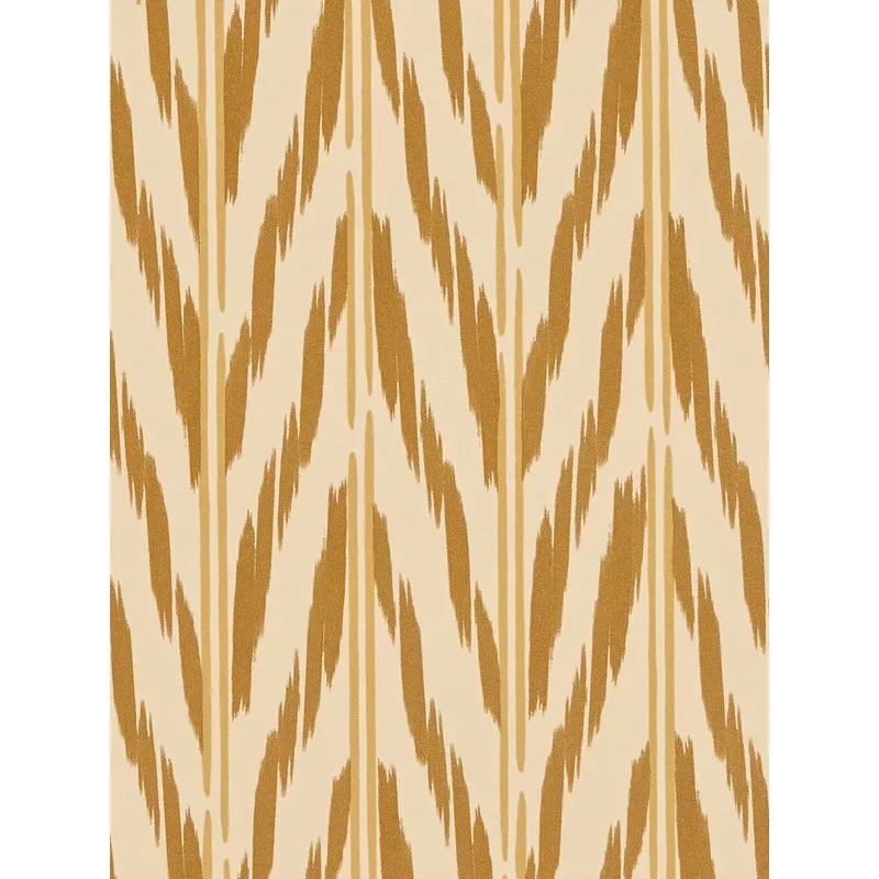 Painted Ikat Wallpaper Sample, Ochre