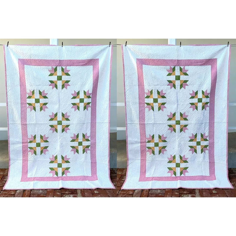 pair-bear-claw-quilts Pair of Bear Claw Quilts