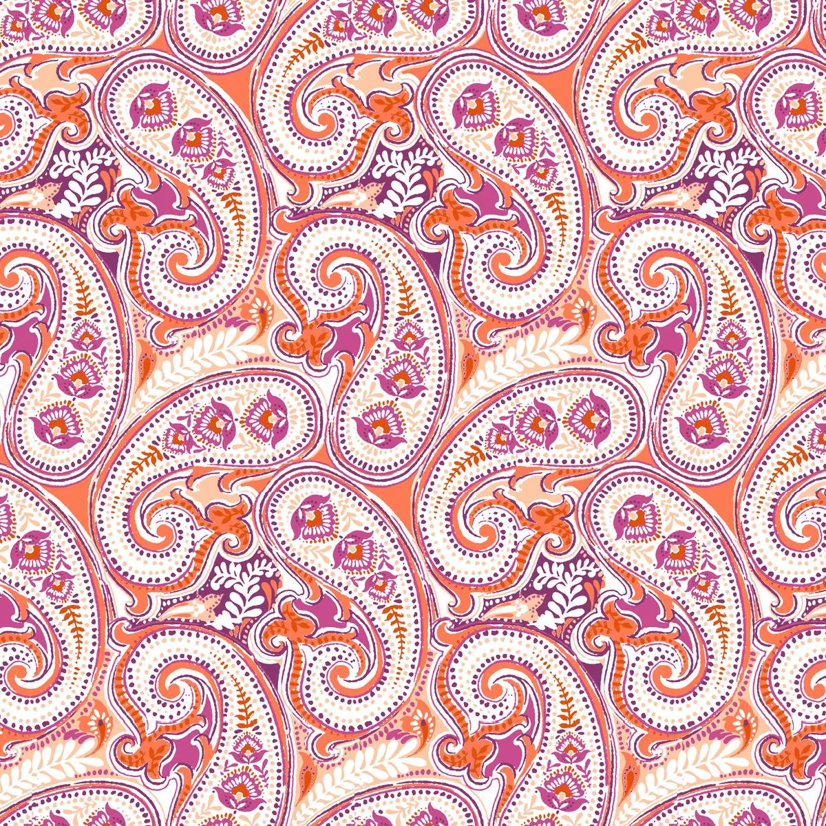 paisley-dream-orange-rose-fabric Paisley Dream, Orange Rose Fabric