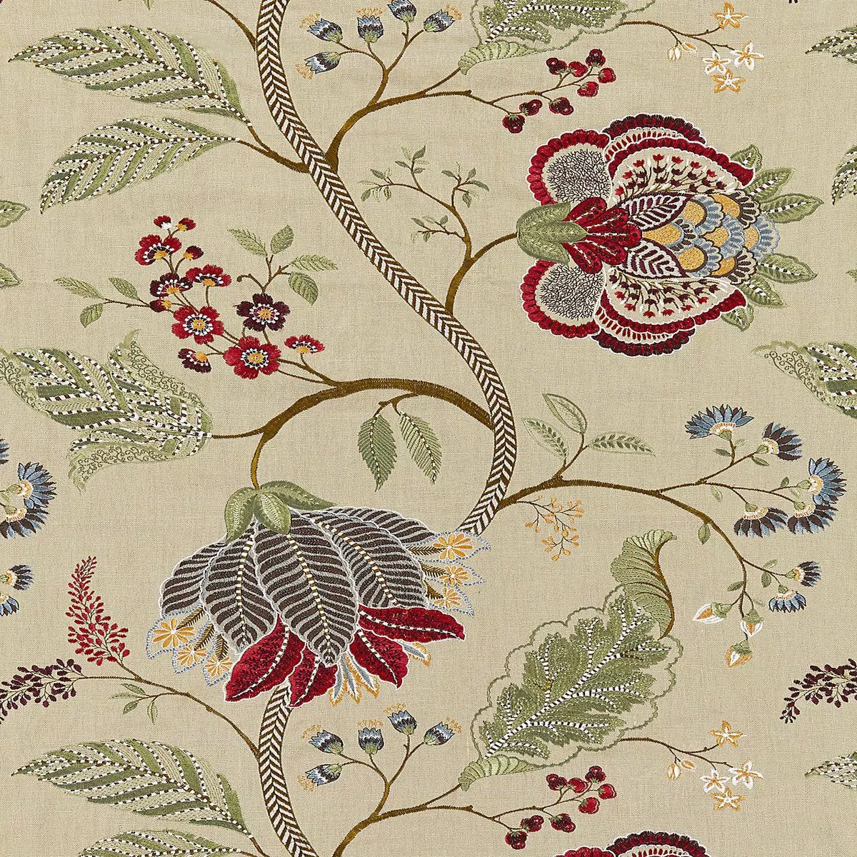 Palampore Embroidery – Cinnamon by Scalamandre Fabric