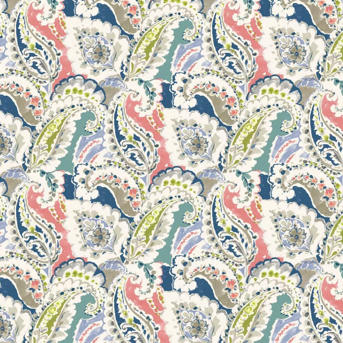Palomar Paisley -Coral RM Coco Fabric
