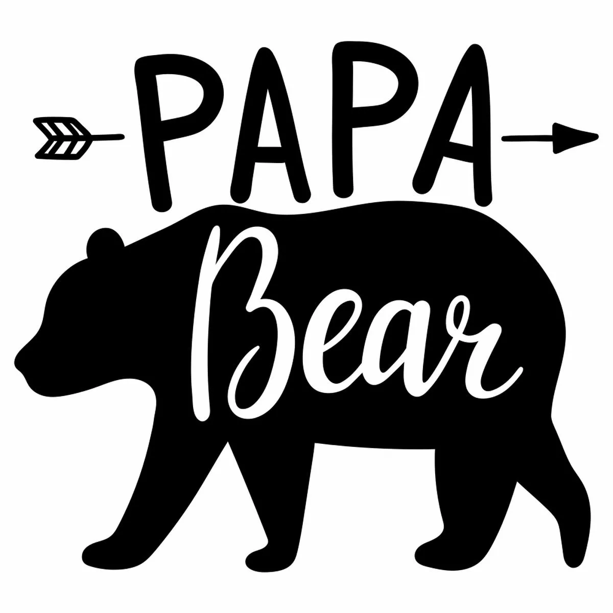 papa-bear-fabric-panel-black-white Papa Bear Fabric Panel – Black & White
