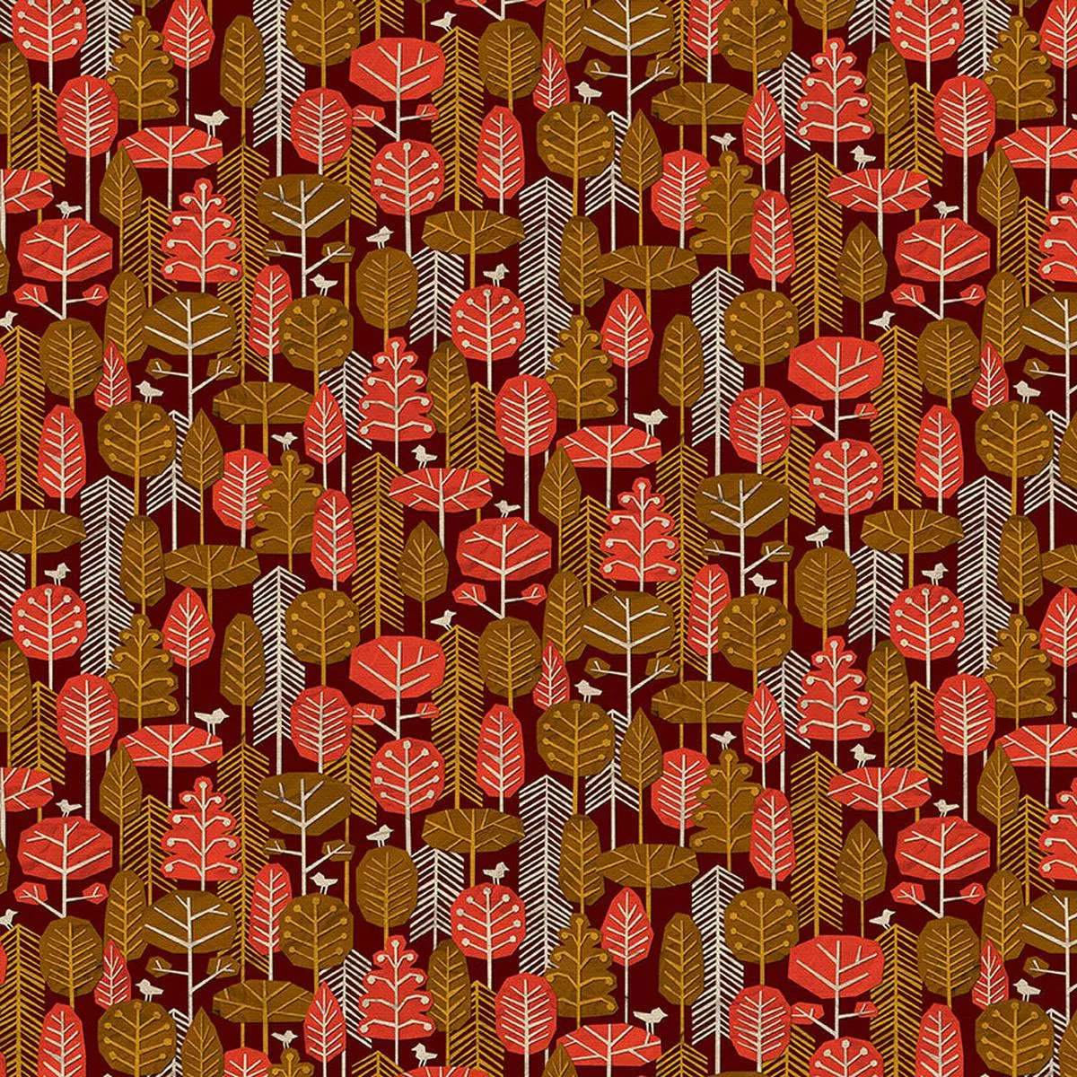 paper-forest-brown-red-quilting-cotton-wide Paper Forest – Brown/Red – Quilting Cotton – Wide