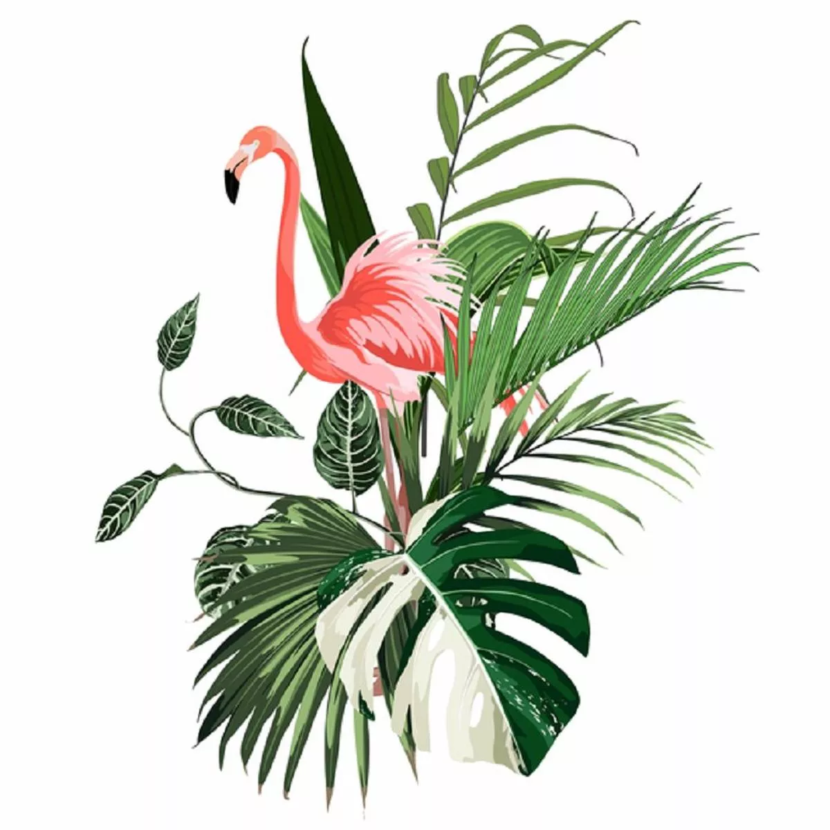 paradise-flamingo-fabric-panel-white Paradise Flamingo Fabric Panel – White