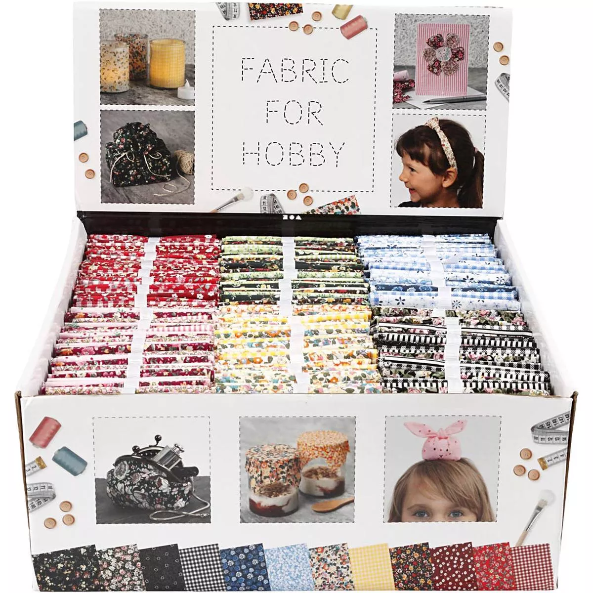 Patchwork Fabric, size 45×55 cm, 100 g, assorted colours, 48 bundle/ 1 pack