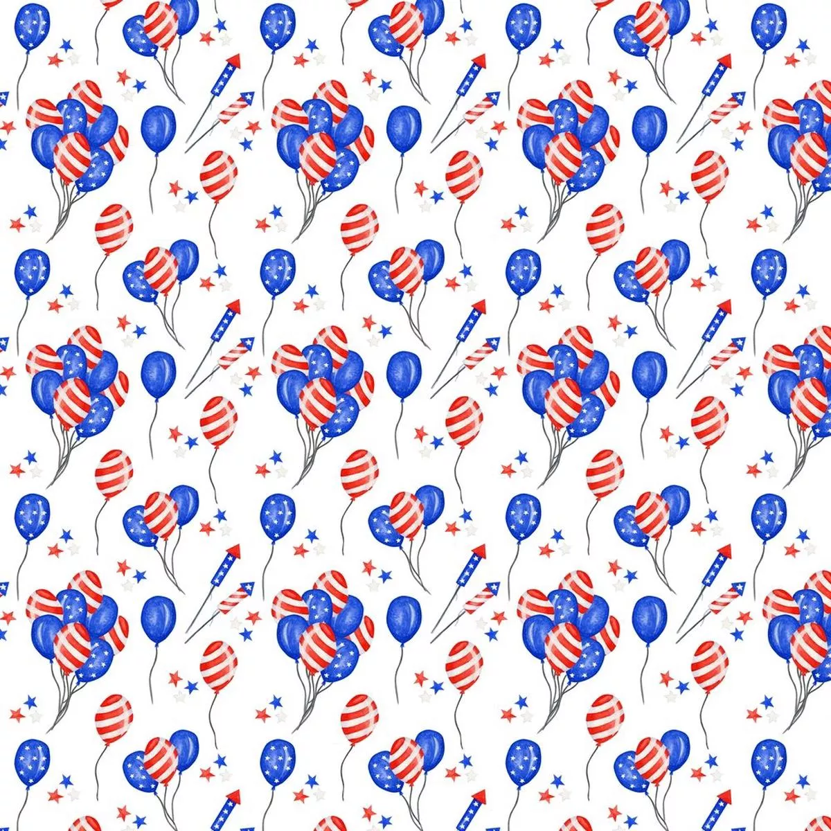 patriotic-balloons-fireworks-fabric-white Patriotic Balloons & Fireworks Fabric – White