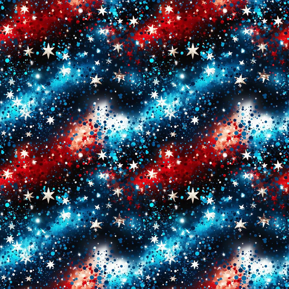 Patriotic Confetti and Glitter Pattern 1 Quilting Cotton Fabric