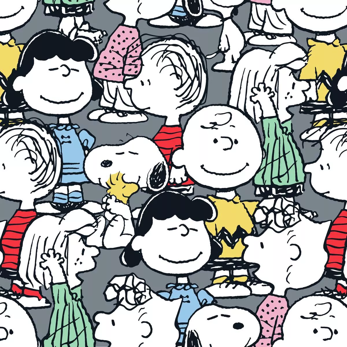 peanuts-characters-gang-packed-fabric Peanuts Characters Gang Packed Fabric
