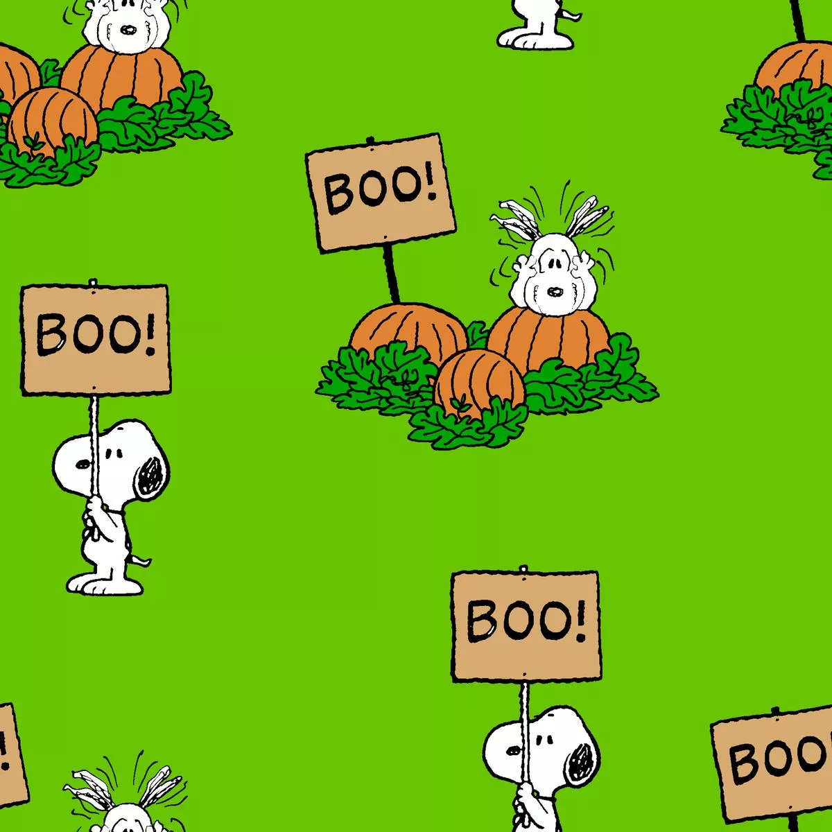 peanuts-halloween-boo-pumpkin-fabric Peanuts Halloween Boo! Pumpkin Fabric