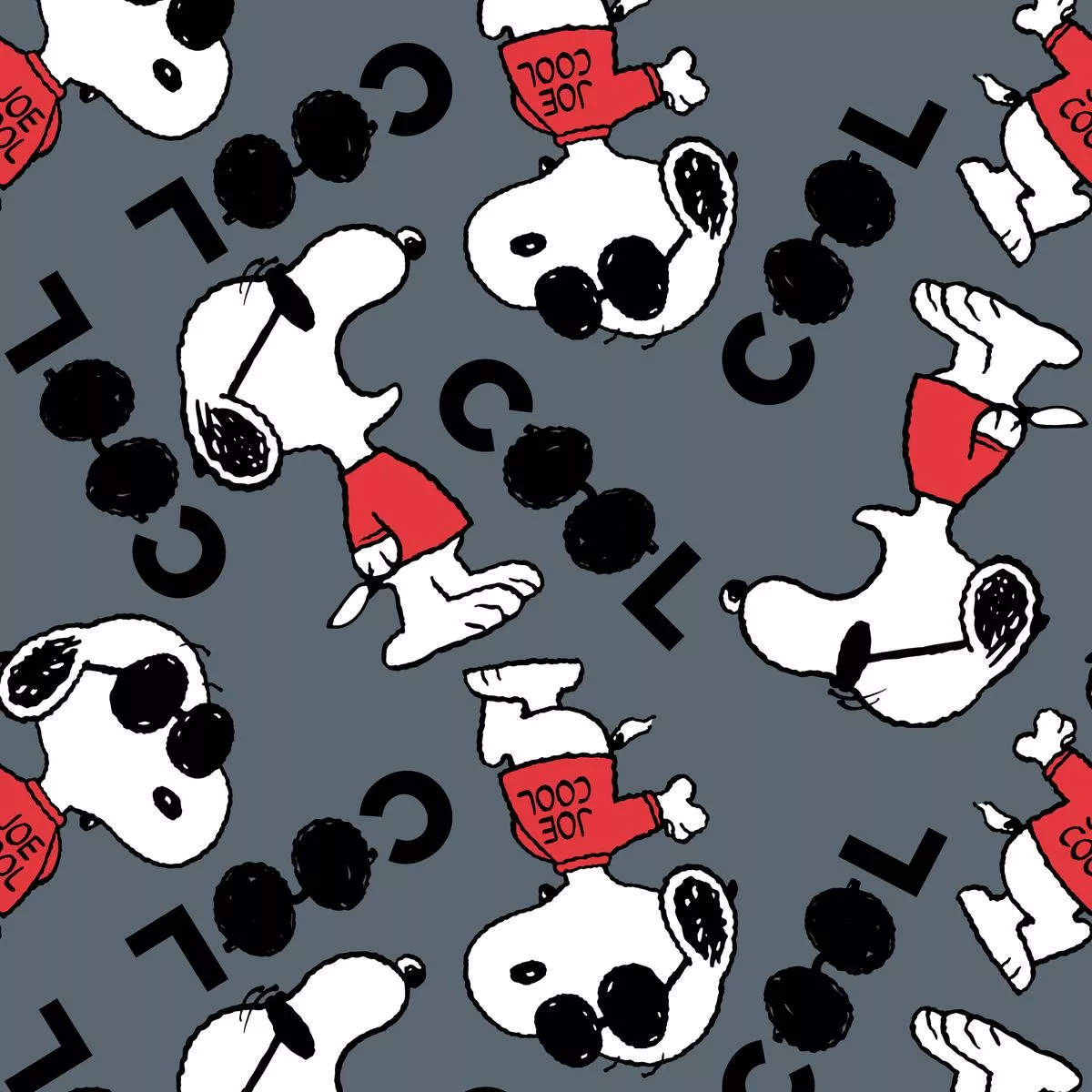 peanuts-snoopy-cool-on-gray-fabric Peanuts Snoopy Cool on Gray Fabric