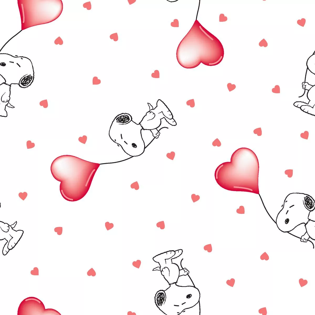 peanuts-snoopy-love-floats-fabric Peanuts Snoopy Love Floats Fabric