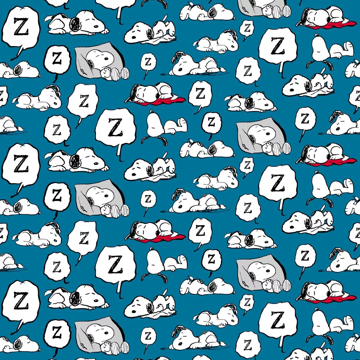 peanuts-snoopy-sleeping-on-blue-fabric Peanuts Snoopy Sleeping on Blue Fabric