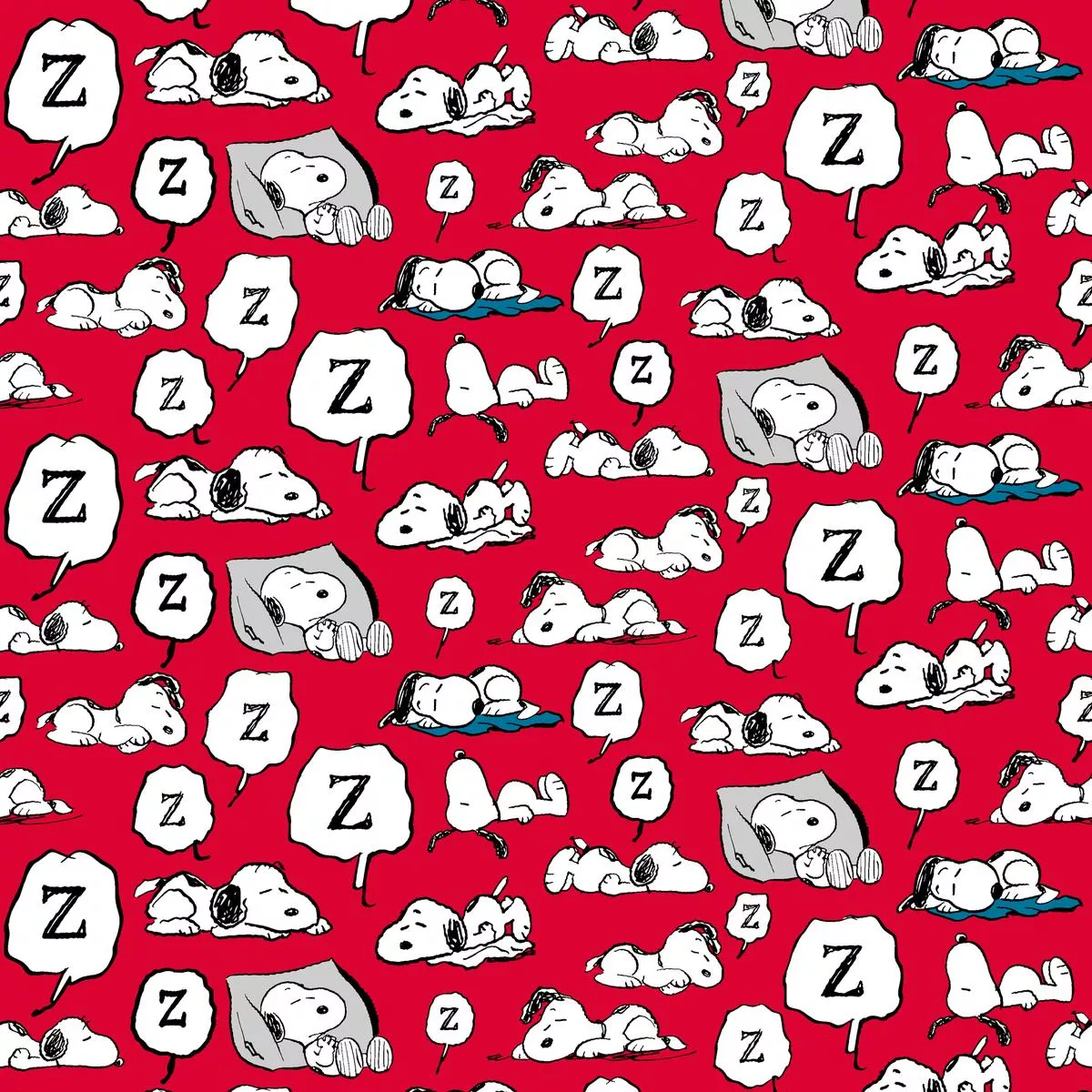 peanuts-snoopy-sleeping-on-red-fabric Peanuts Snoopy Sleeping on Red Fabric