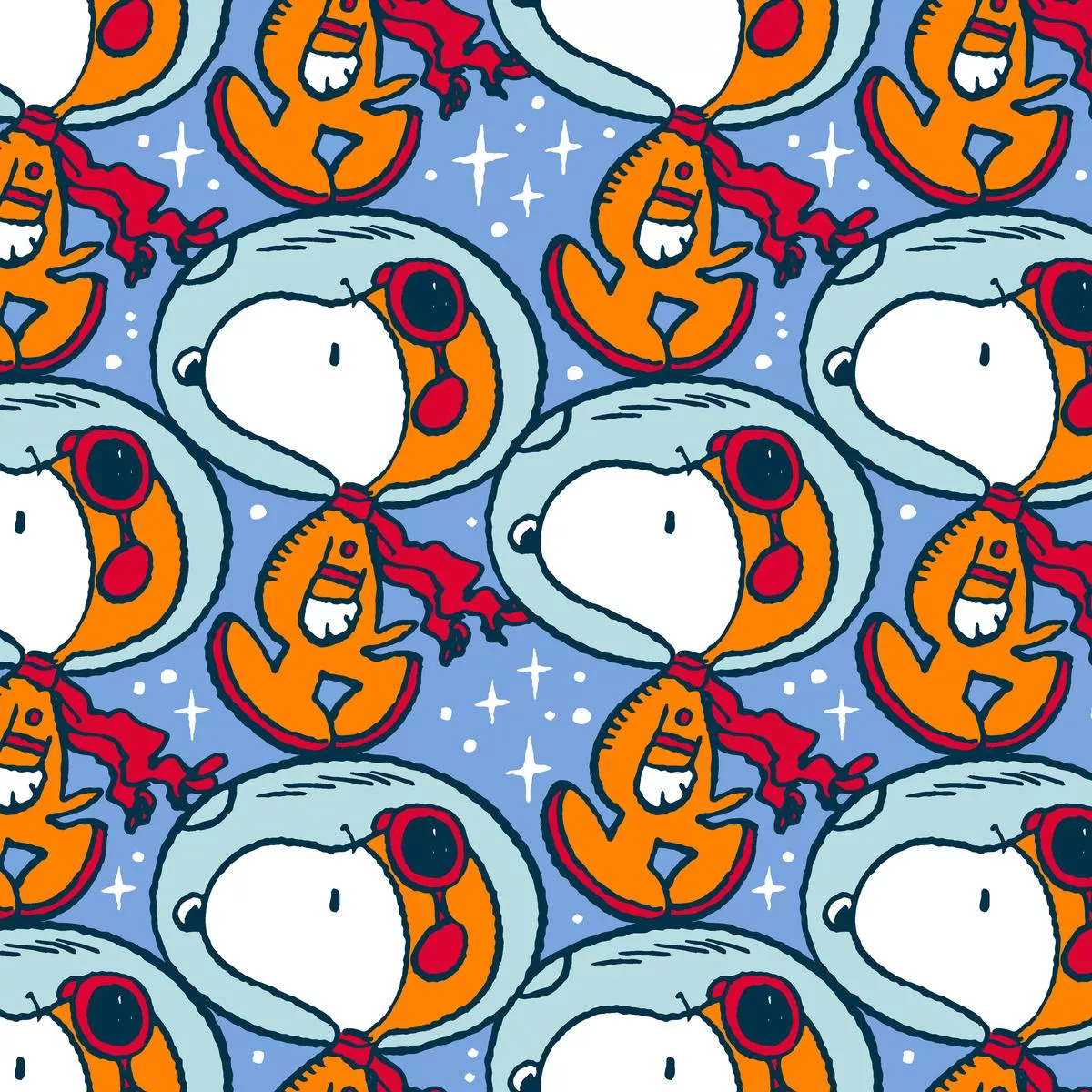 Peanuts Snoopy Space Adventure Fabric
