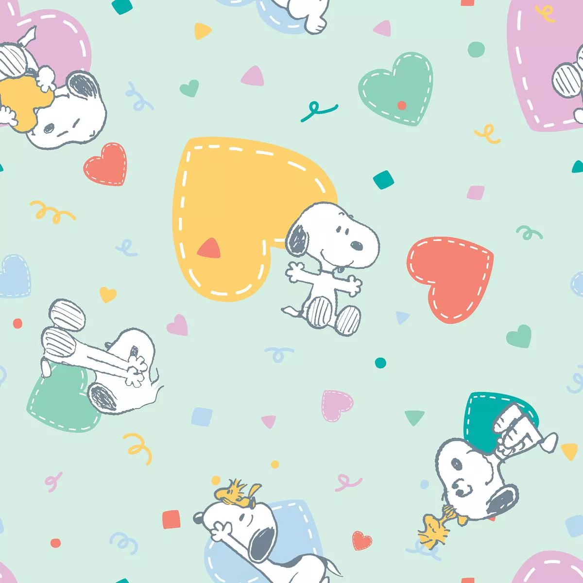 Peanuts Snoopy Stitched with Love Fabric