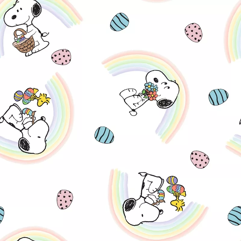 peanuts-snoopy-woodstock-egg-hunt-fabric Peanuts Snoopy & Woodstock Egg Hunt Fabric