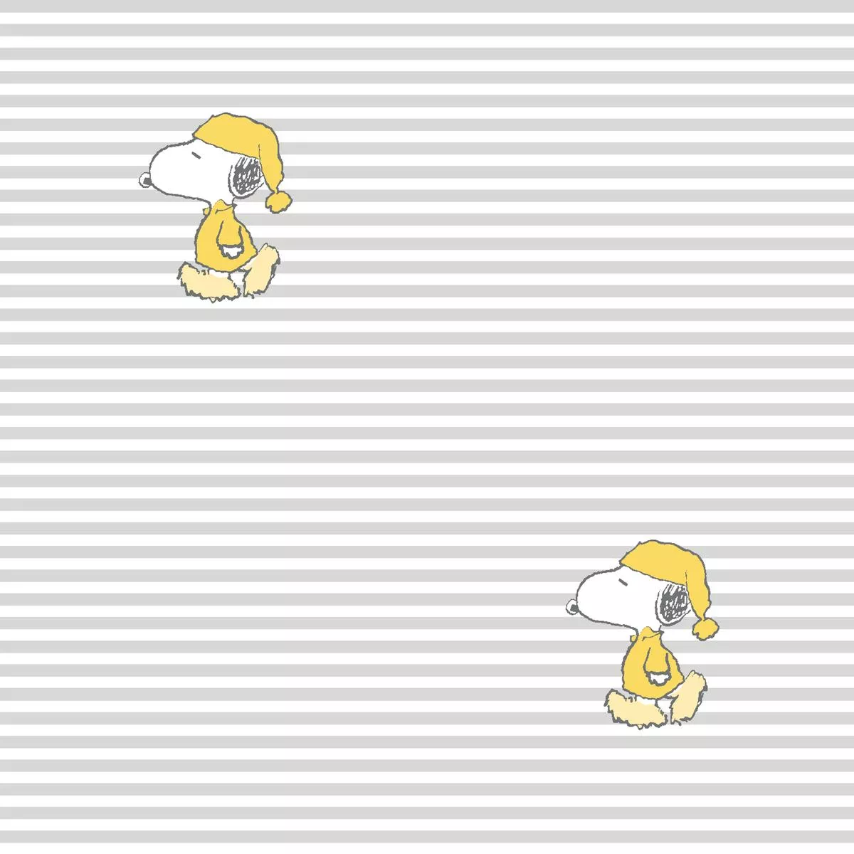 peanuts-snoopy-yellow-hat-on-gray-stripes-fabric Peanuts Snoopy Yellow Hat on Gray Stripes Fabric