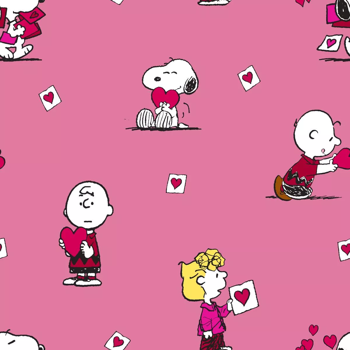 peanuts-valentine-love-letters-fabric Peanuts Valentine Love Letters Fabric