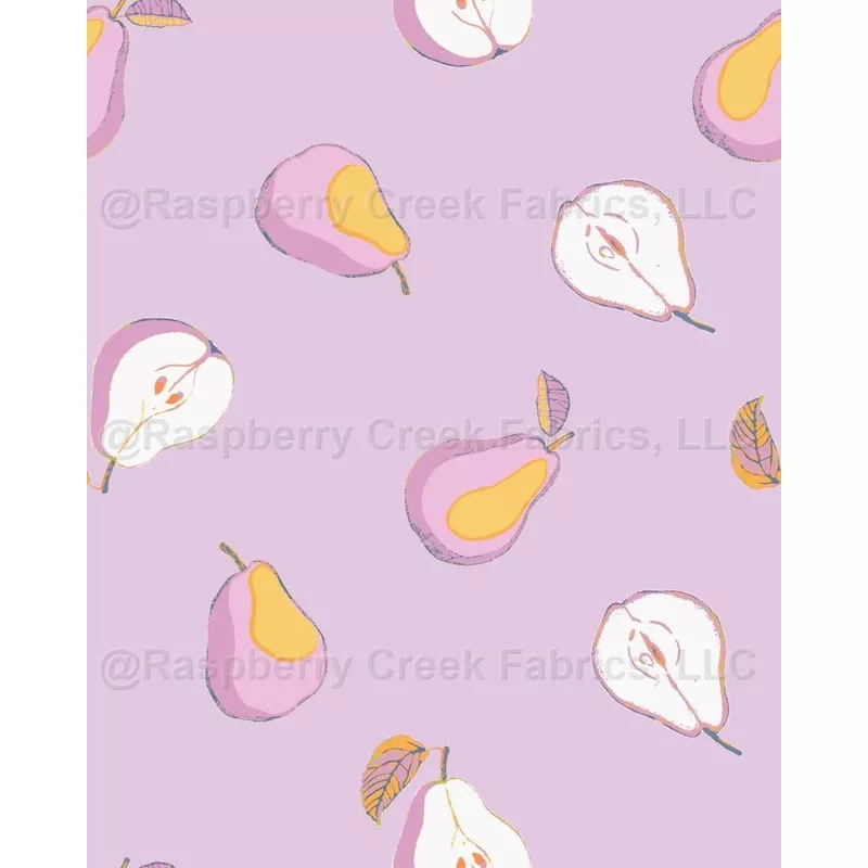 Pears, tossed, mauve and whtie