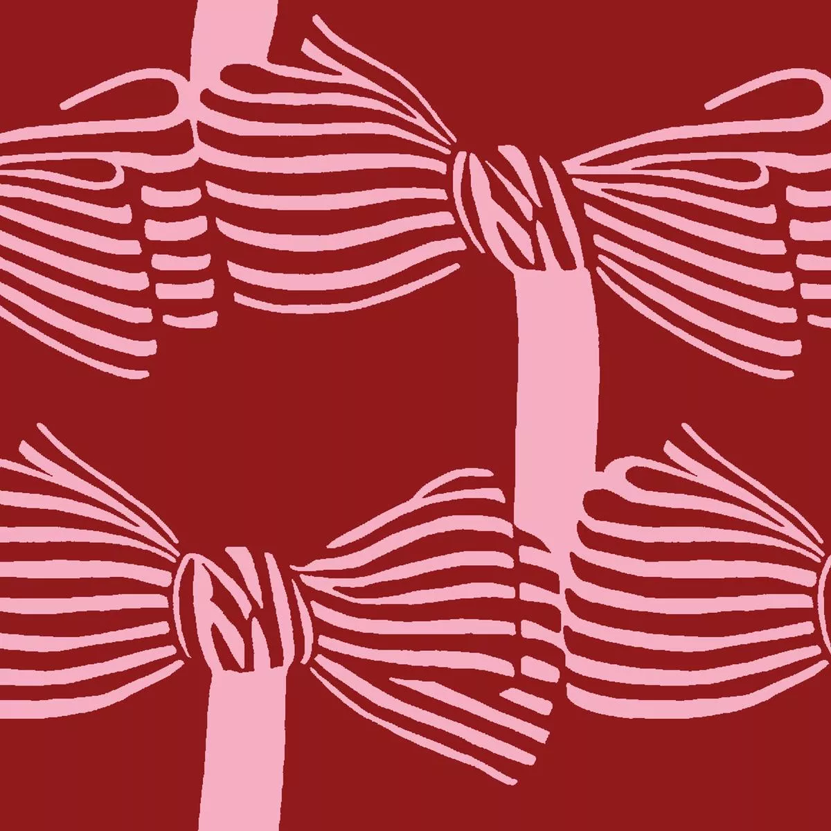 Peggy Bow on Crimson Fabric