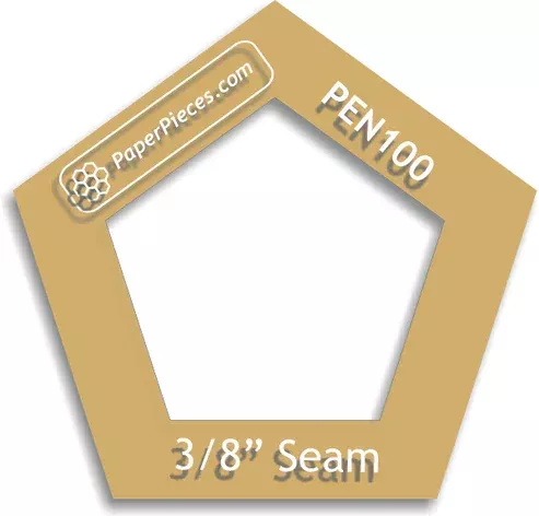 Pentagon Windowed Acrylic Fabric Cutting Template 1 Inch