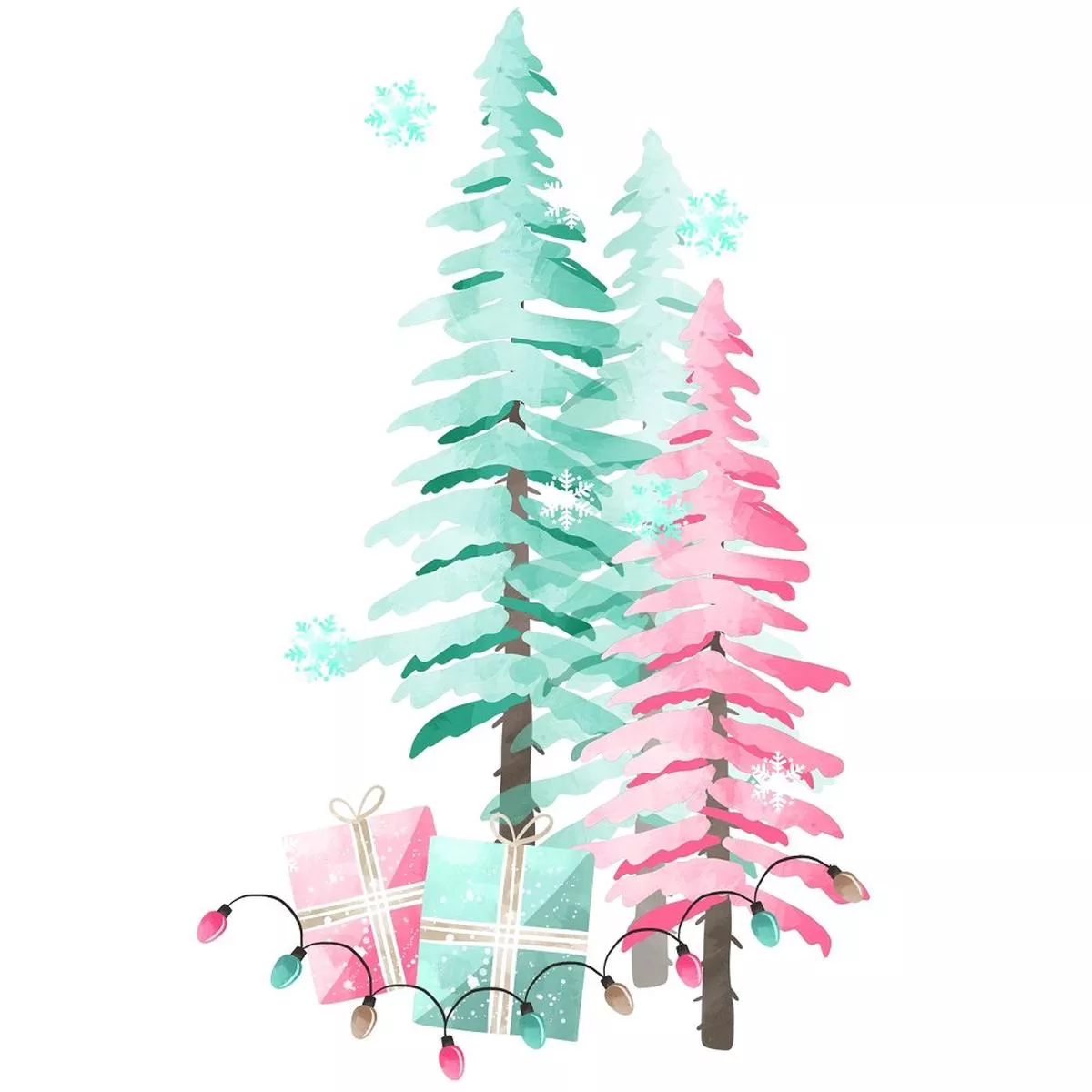 Peppermint Christmas Scene #4 Fabric Panel