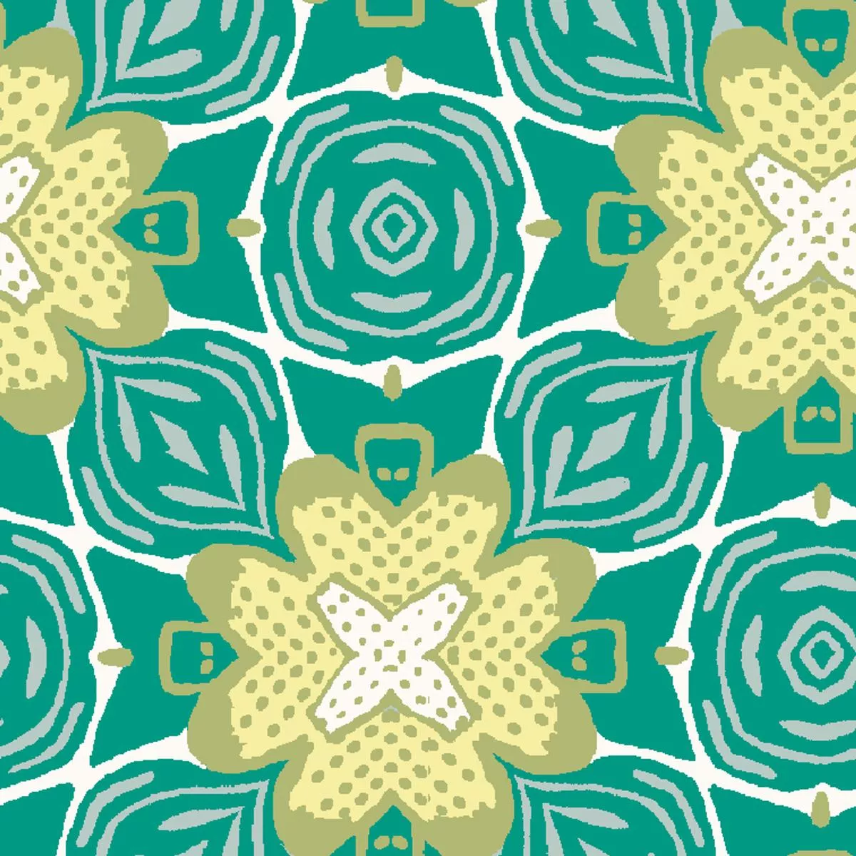 petal-geo-on-green-fabric Petal Geo on Green Fabric