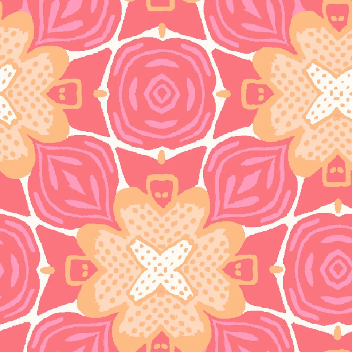 petal-geo-on-pink-fabric Petal Geo on Pink Fabric