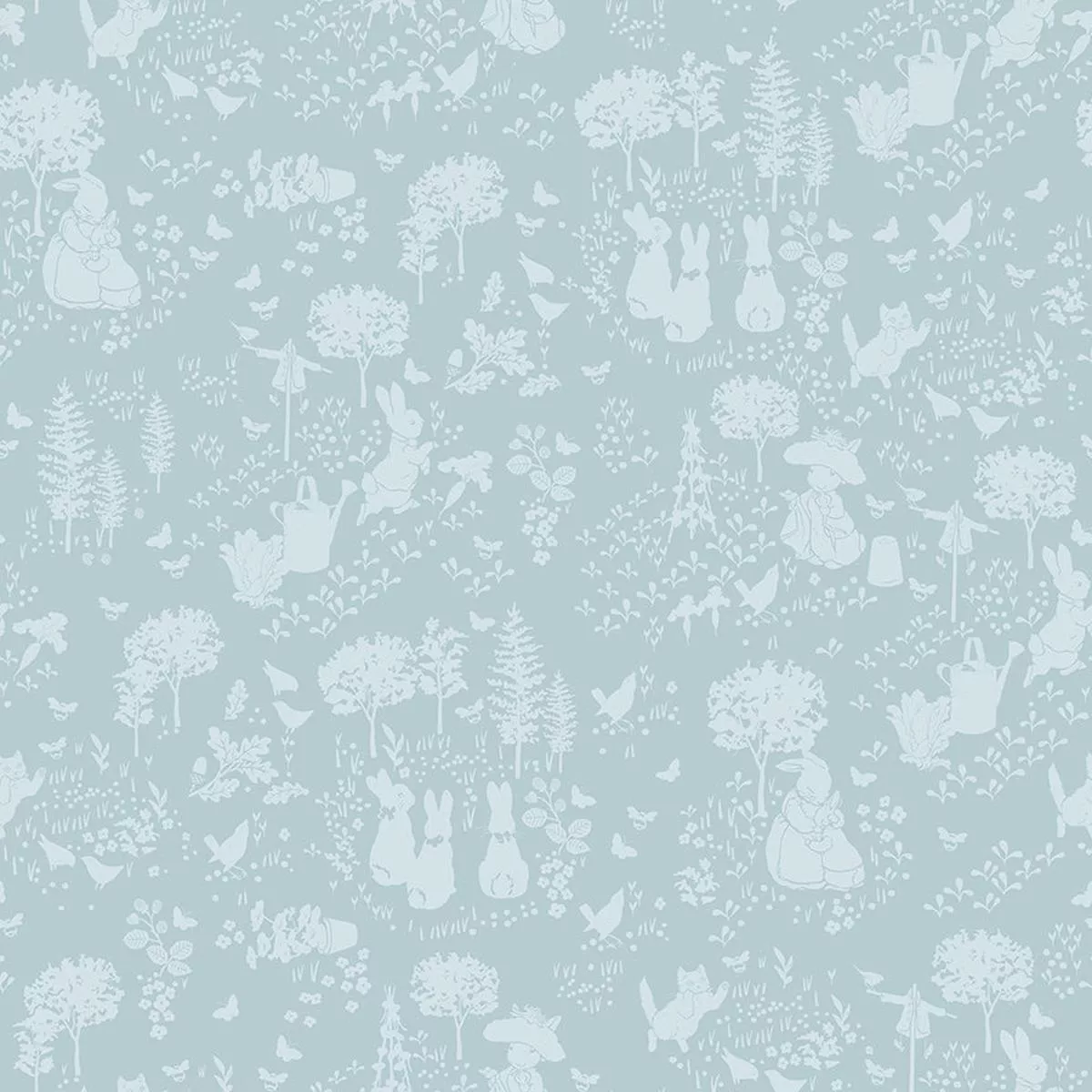 peter-rabbit-benjamin-bunny-tonal-garden-blue Peter Rabbit and Benjamin Bunny Tonal Garden Blue