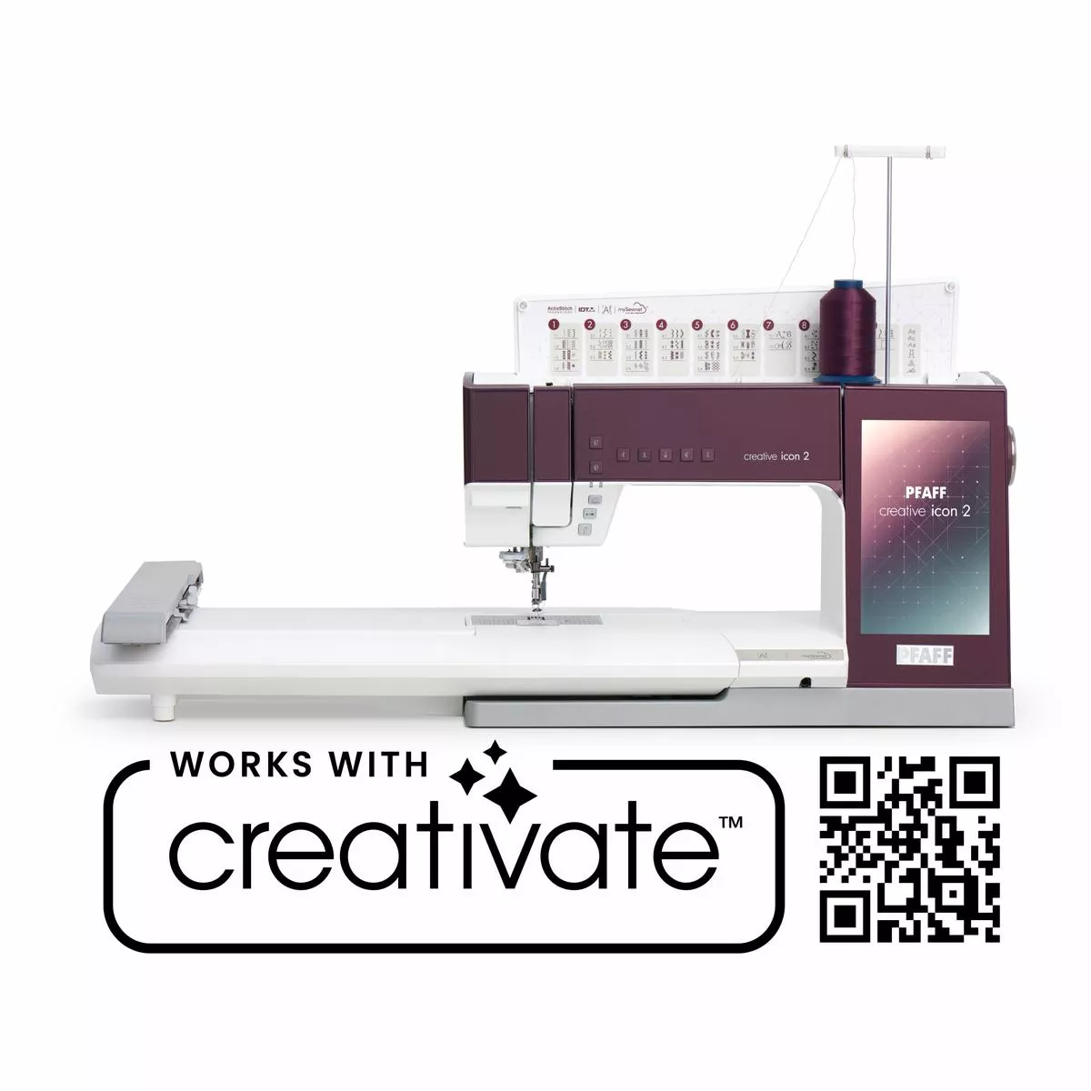 PFAFF creative icon 2 Purple Aurora Sewing and Embroidery Machine