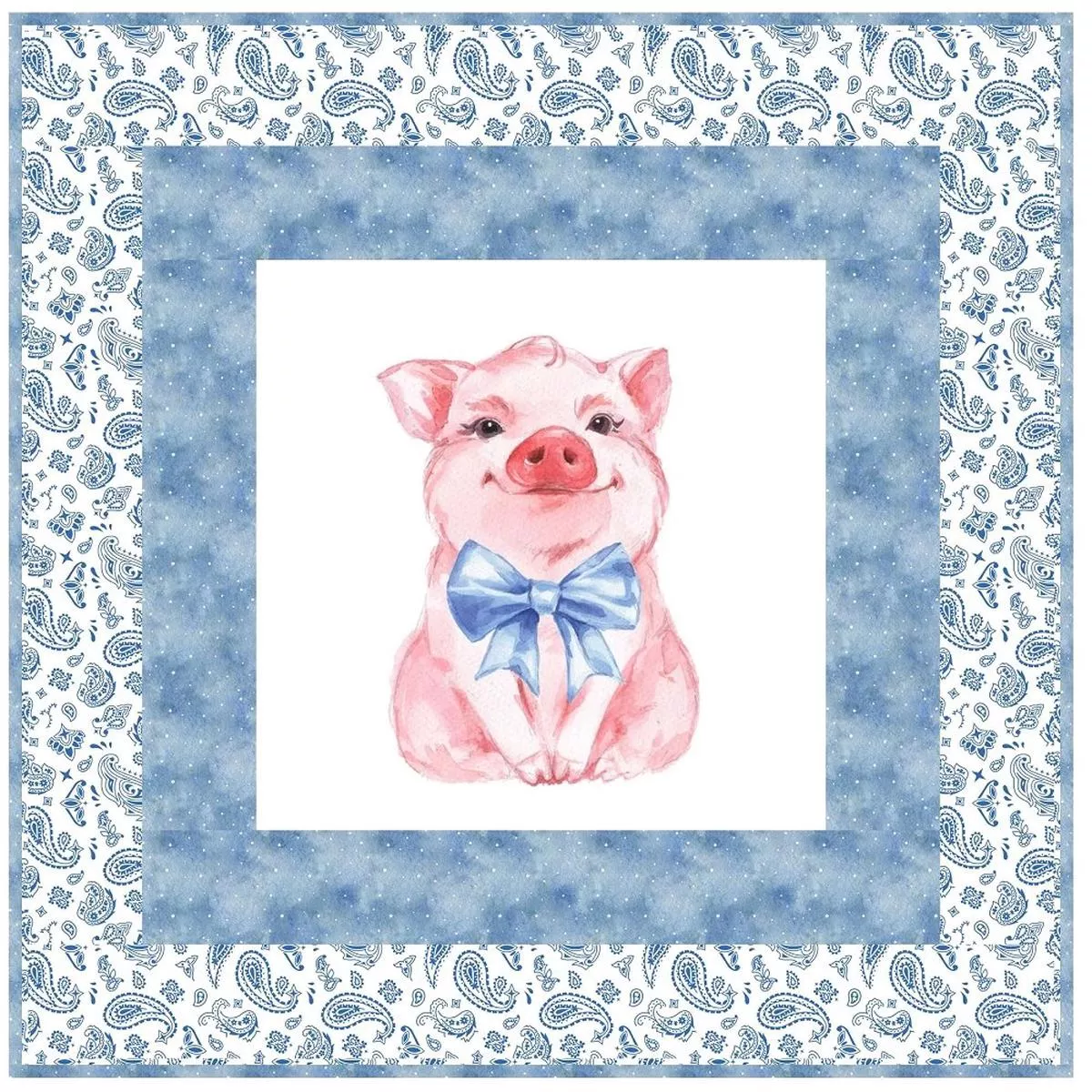 pig-with-bow-wall-hanging-42-x-42 Pig With Bow Wall Hanging 42″ x 42″