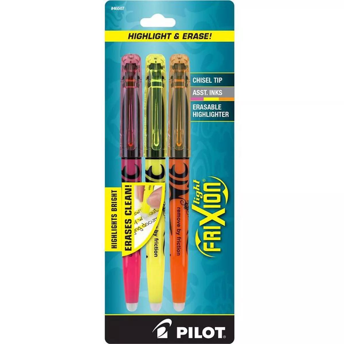 pilot-frixion-3pk-light-erasable-highlighters-fxlc3001 Pilot FriXion 3pk Light Erasable Highlighters FXLC3001