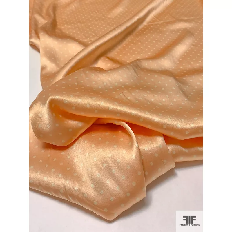 pin-dot-printed-stretch-silk-charmeuse-light-tangerine-light-yellow Pin Dot Printed Stretch Silk Charmeuse – Light Tangerine / Light Yellow