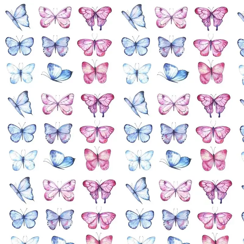 pink-blue-butterflies-allover-fabric Pink & Blue Butterflies Allover Fabric