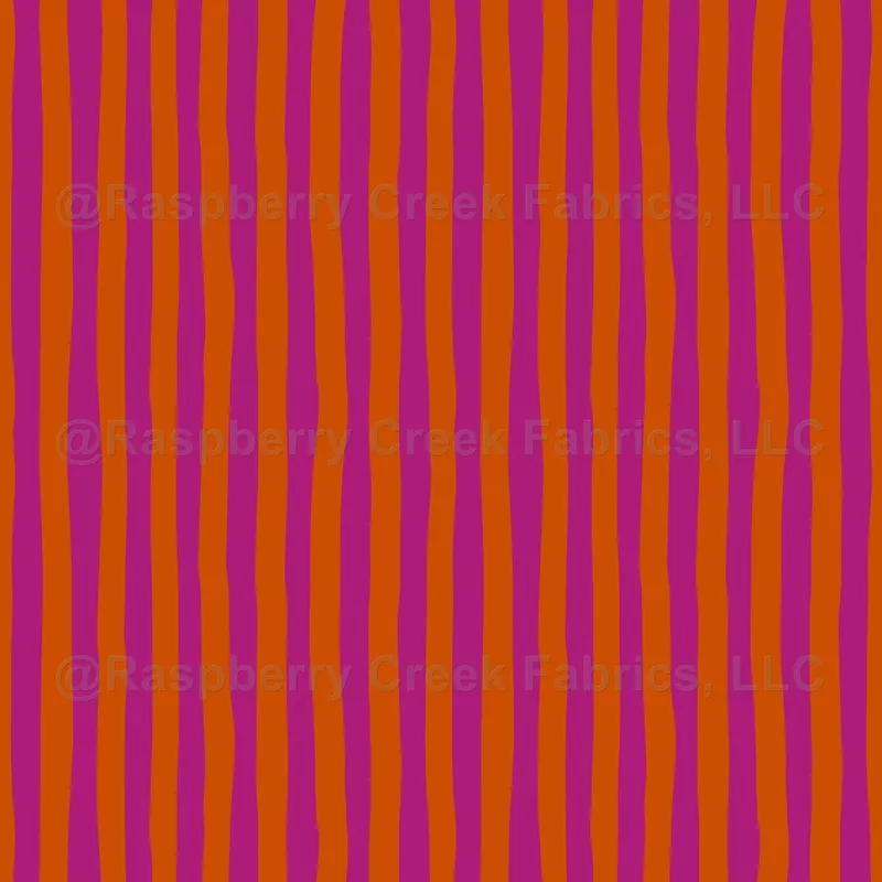 Pink & Dark Orange Wonky Stripes