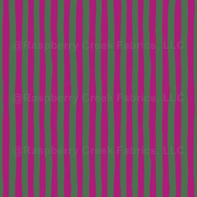 Pink & Green Wonky Stripes