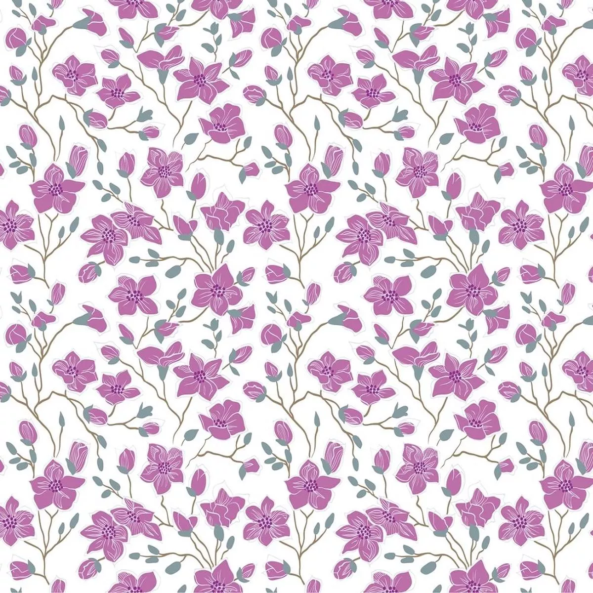 pink-magnolia-flowers-fabric Pink Magnolia Flowers Fabric