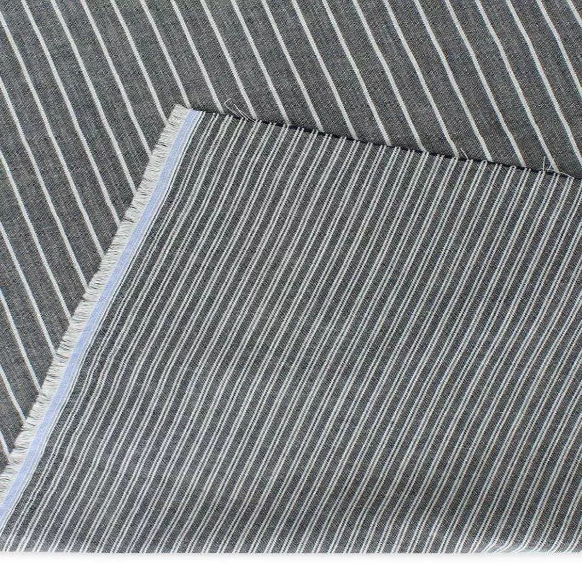 Pinstripe 2-Ply Gauze Navy / White