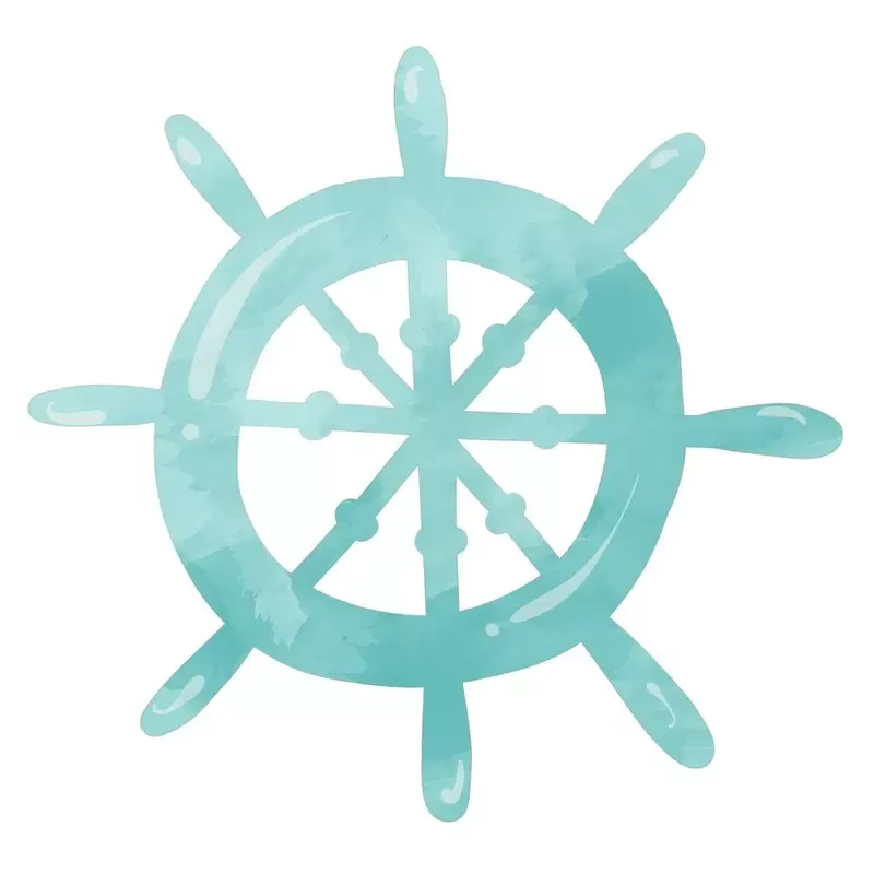 Pirates Wheel Fabric Panel – Blue