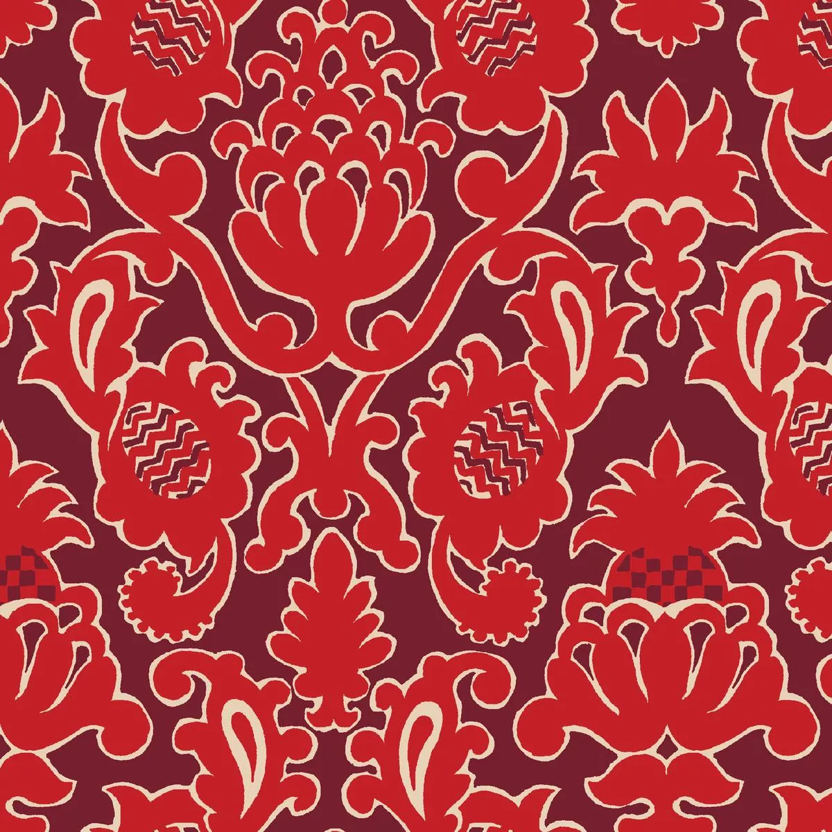 pishachio-manor-on-berry-fabric Pishachio Manor on Berry Fabric